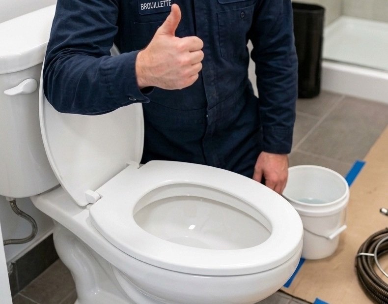 Home toilette debouchee